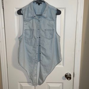 3/$10 Ladies Sleeveless washed denim top